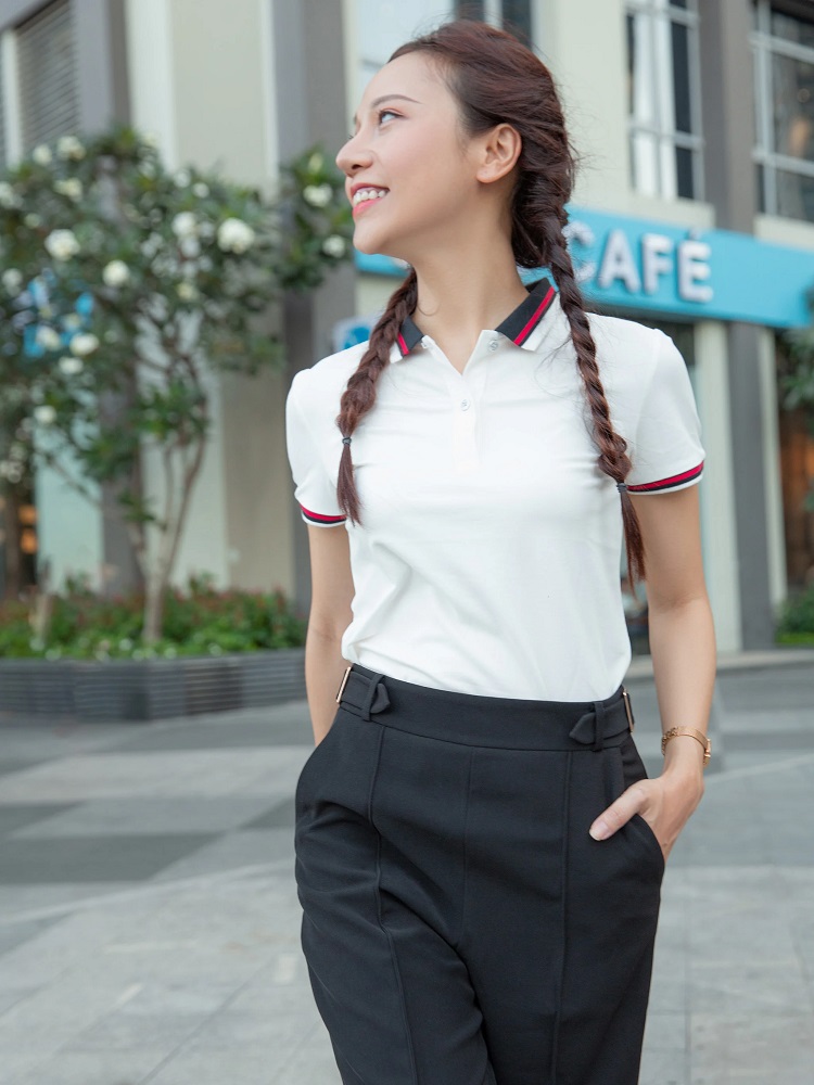Áo polo nữ kết hợp quần âu