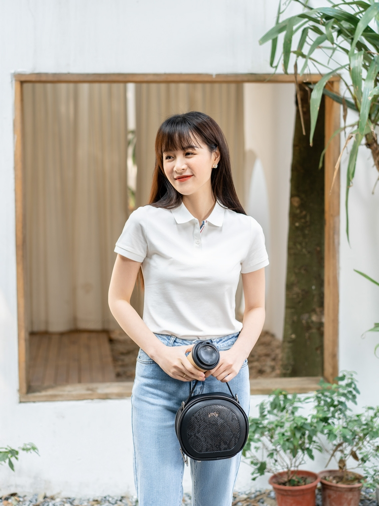 Áo Polo nữ Pique mắt chim