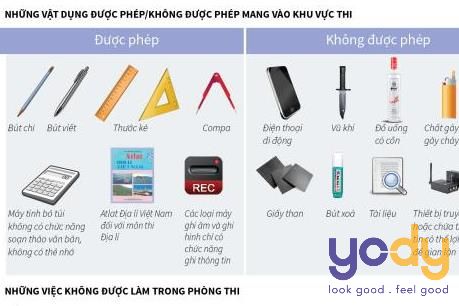 đi thi đánh giá năng lực không được mang theo