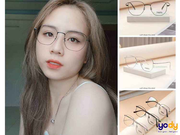 gọng kính cận nữ mặt tròn