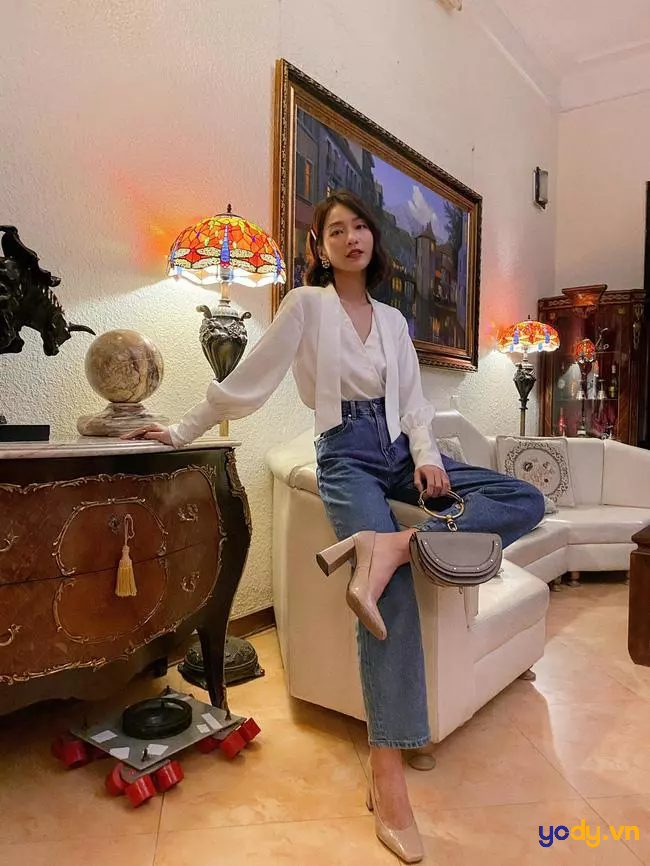mix đồ đi đám cưới với quần jean