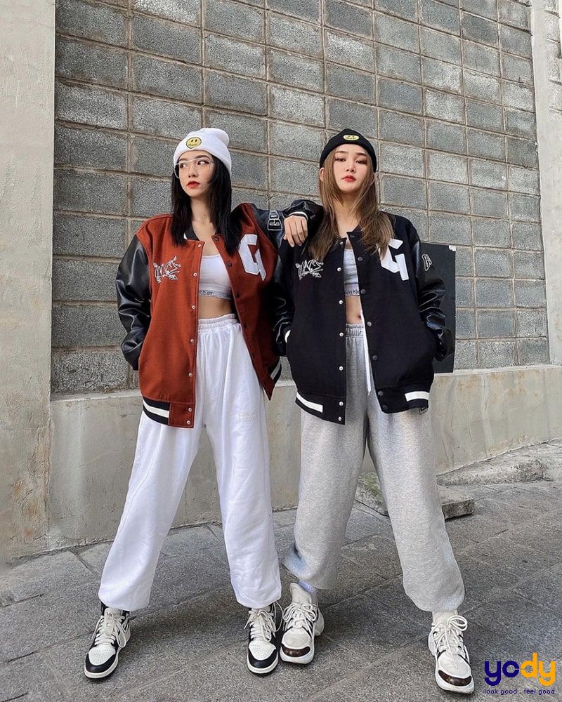 phối đồ với varsity jacket