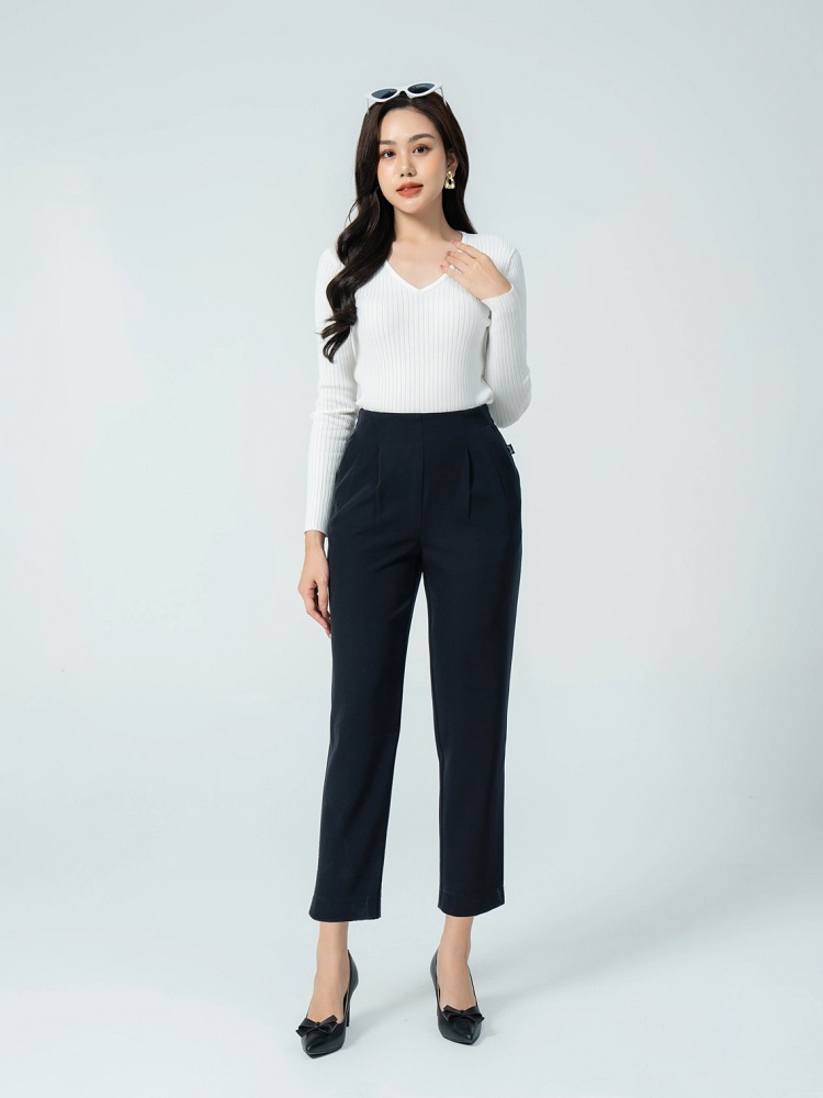 Mẫu quần ống rộng cho người lùn đẹp
