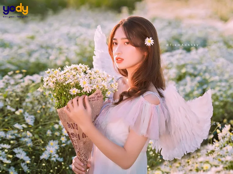 Chụp ảnh sản phẩm tại vườn hoa