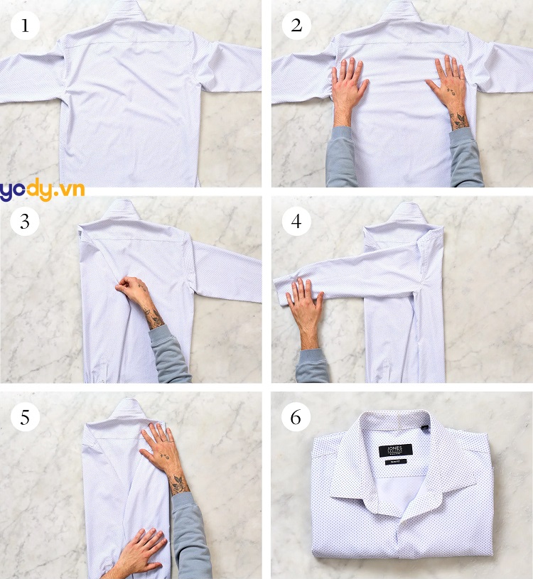 cách gấp áo sơ mi
