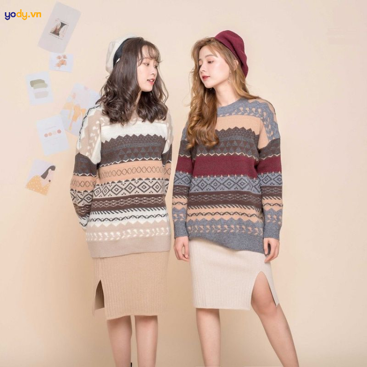 áo len thổ cẩm mặc với gì