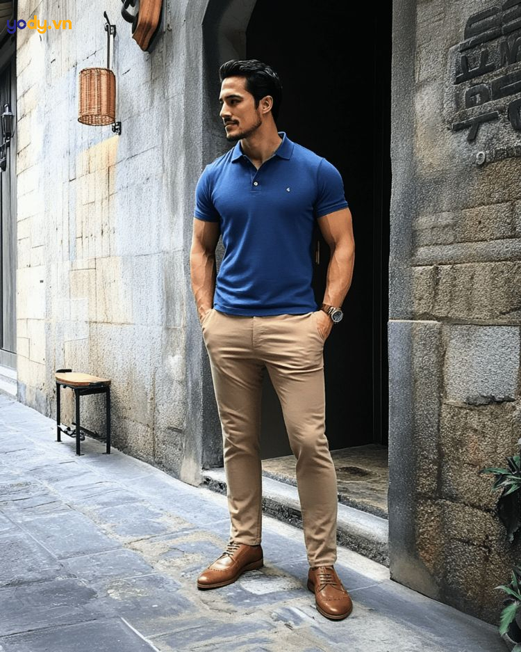 áo polo xanh