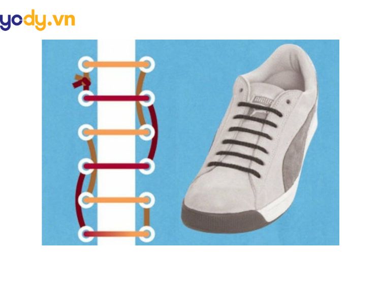 cách giấu dây giày