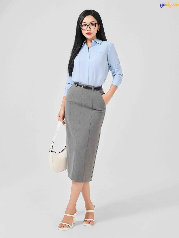 phối chân váy áo sơ mi