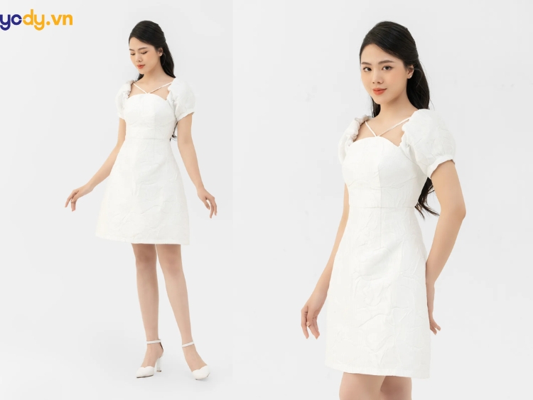đầm trắng mang giày màu gì