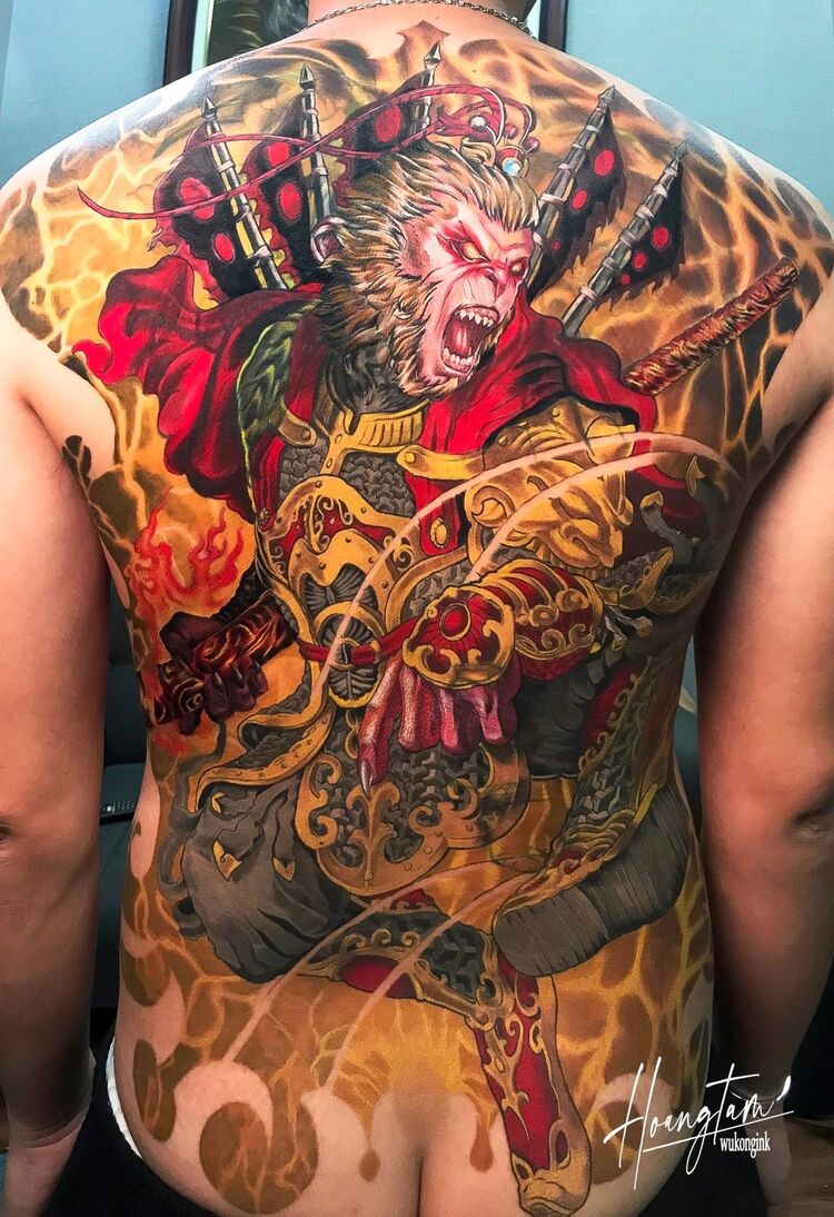hình xăm tôn ngộ không