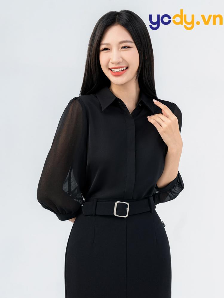 mẫu áo sơ mi nữ đẹp cho người béo bụng