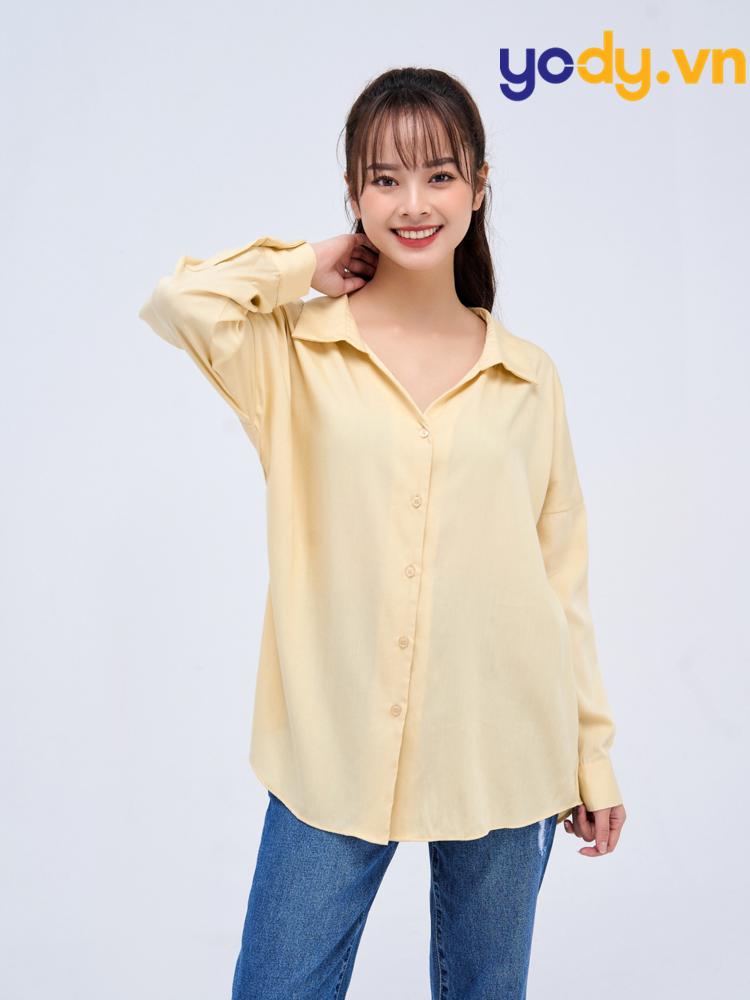 mẫu áo sơ mi nữ đẹp cho người béo bụng