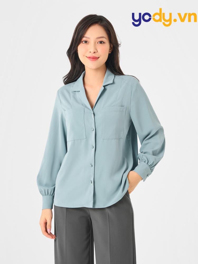 mẫu áo sơ mi nữ đẹp cho người béo bụng