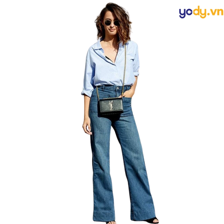 cách phối đồ với áo sơ mi nữ