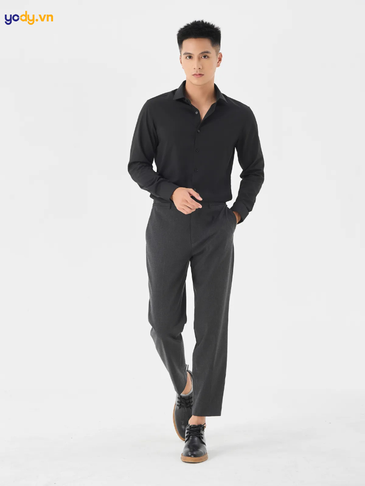 phối đồ với áo sơ mi form rộng