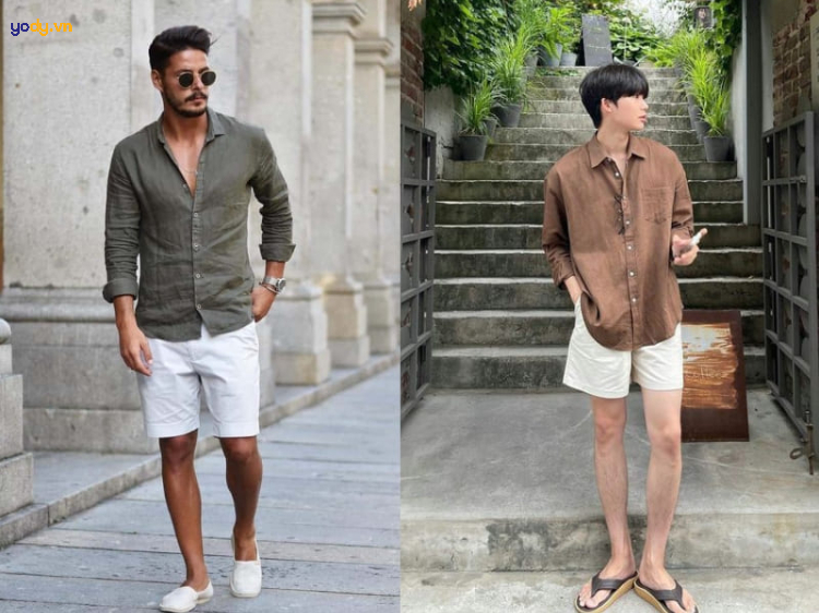 phối đồ với áo sơ mi form rộng