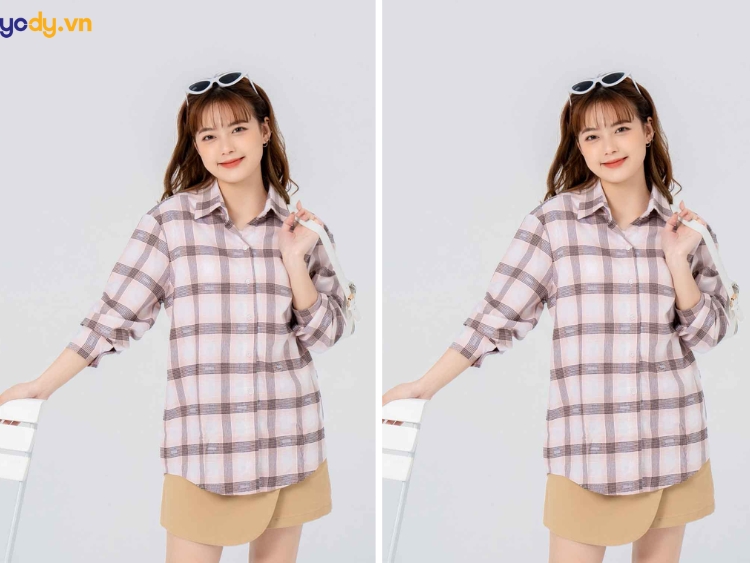 phối đồ với áo sơ mi họa tiết nữ