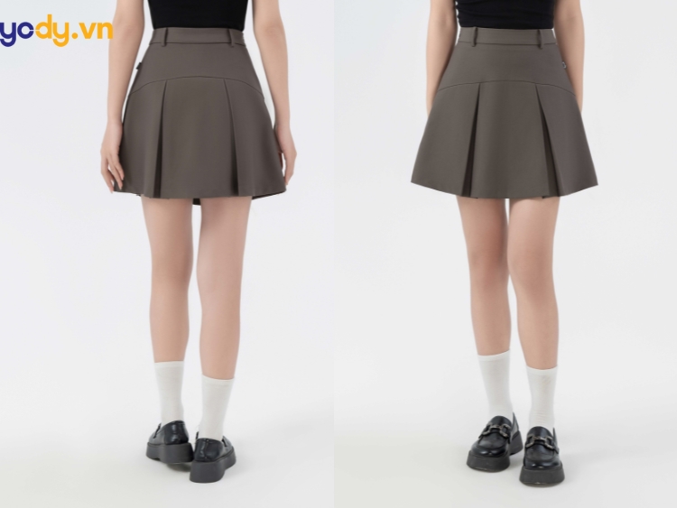 phối đồ với áo sơ mi xanh dương nữ