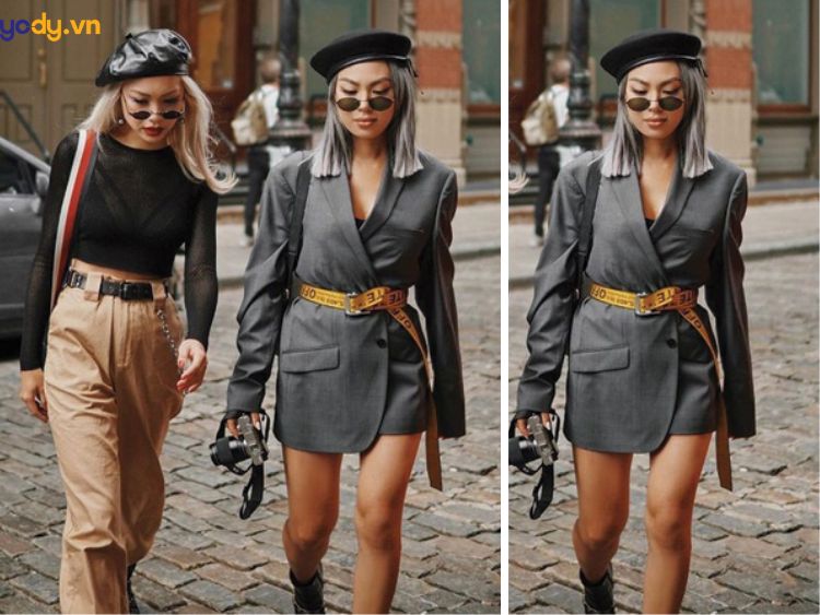 phối đồ với mũ beret nữ