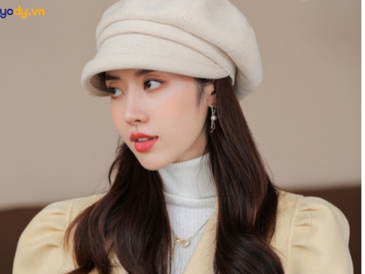 phối đồ với mũ beret nữ