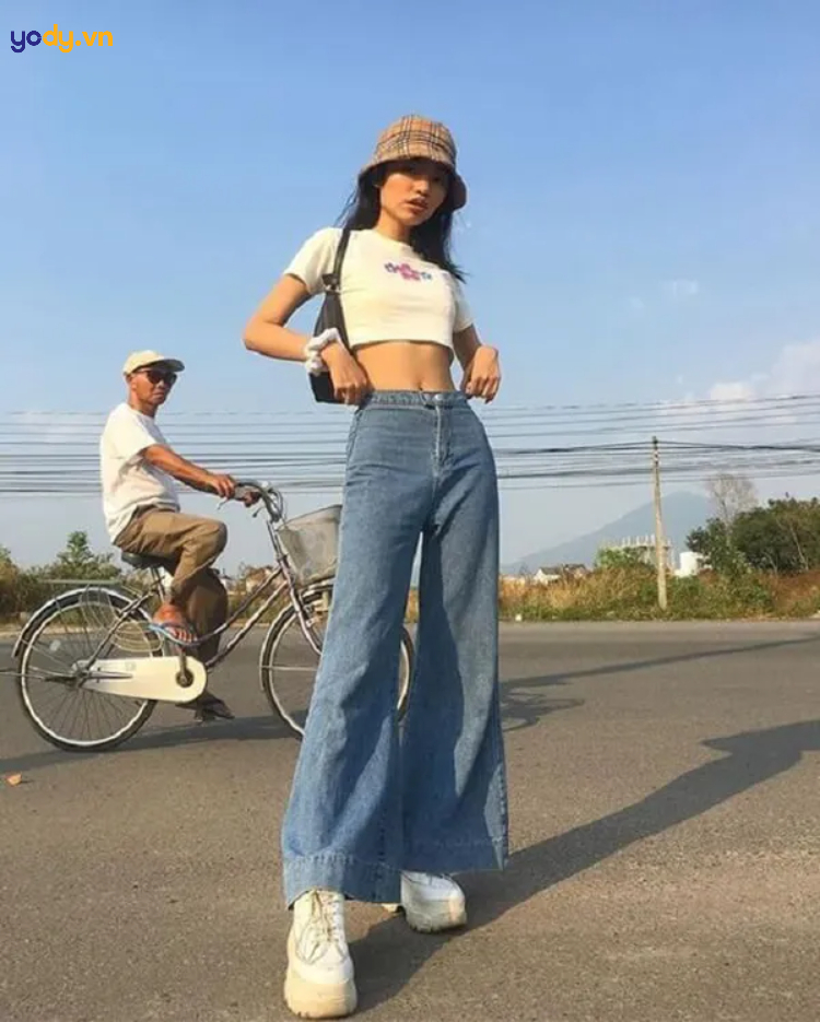 phối đồ với mũ bucket nữ