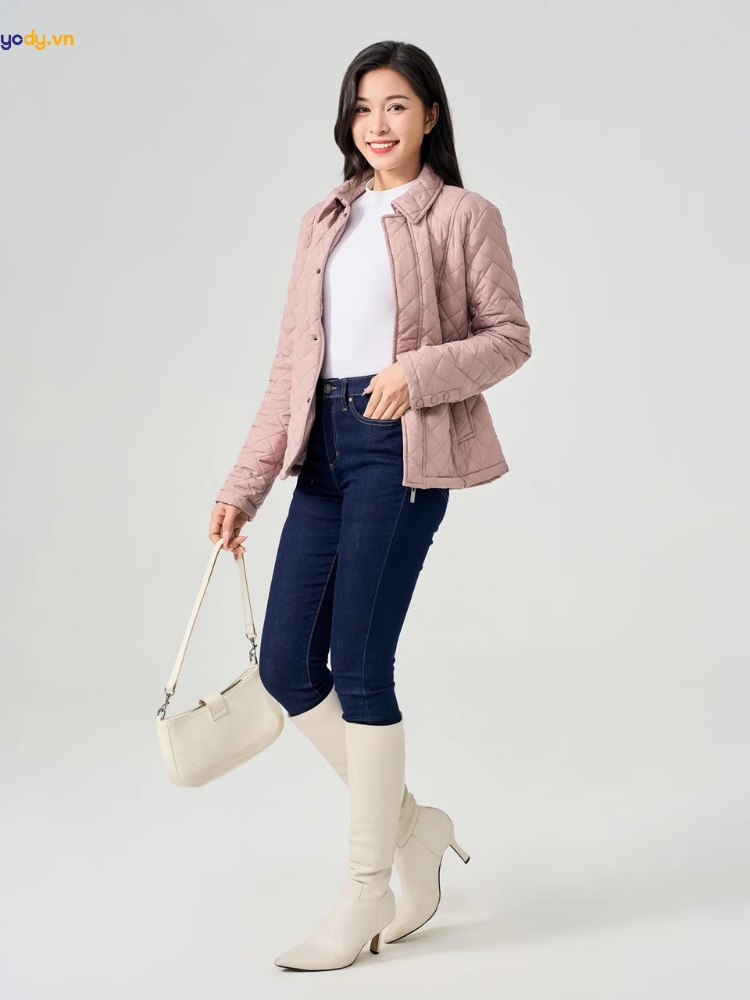 phối đồ với áo phao béo