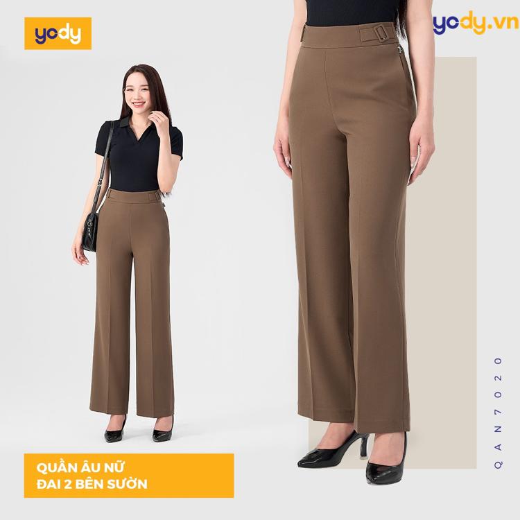 Mẫu quần tây nữ lưng cao đi học 