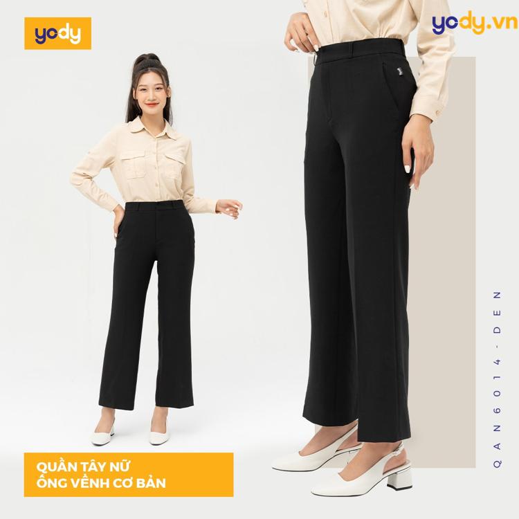 Mẫu quần tây nữ lưng cao đi học 